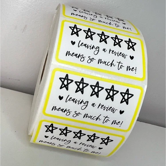 Leave a review stickers | 100 Thank you stickers  Packaging Supplies NEW - Picture 10 of 12